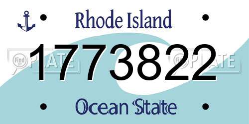 1773822 Rhode Island License Plate