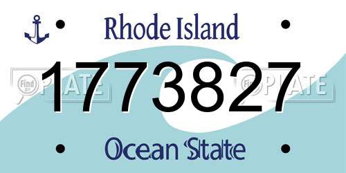 1773827 Rhode Island License Plate