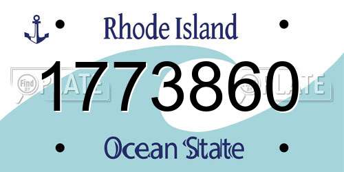 1773860 Rhode Island License Plate