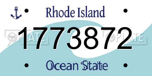 1773872 Rhode Island License Plate