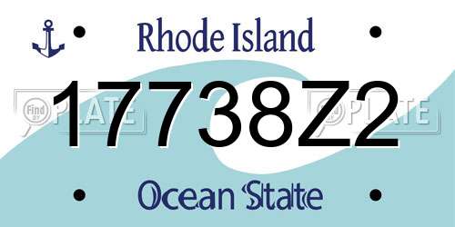 17738Z2 Rhode Island License Plate