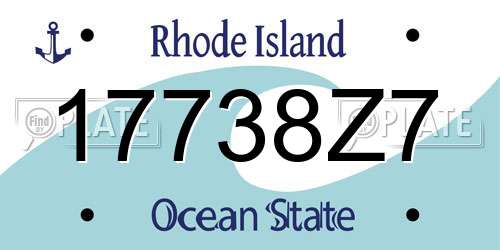 17738Z7 Rhode Island License Plate