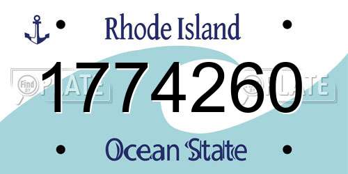 1774260 Rhode Island License Plate