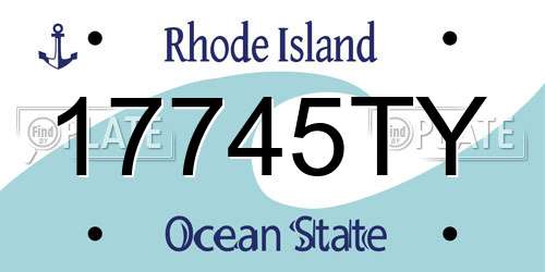 17745TY Rhode Island License Plate