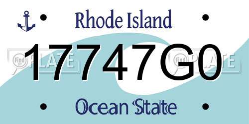 17747G0 Rhode Island License Plate