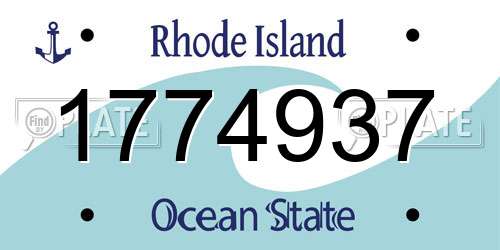 1774937 Rhode Island License Plate