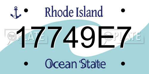 17749E7 Rhode Island License Plate