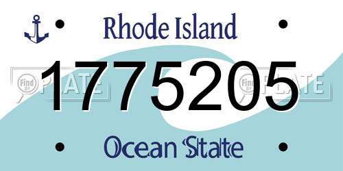 1775205 Rhode Island License Plate