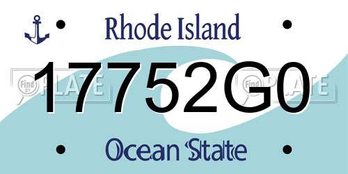 17752G0 Rhode Island License Plate