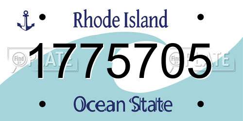 1775705 Rhode Island License Plate