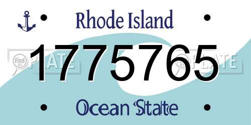 1775765 Rhode Island License Plate