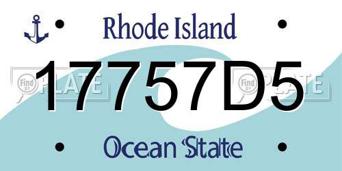17757D5 Rhode Island License Plate