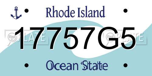 17757G5 Rhode Island License Plate