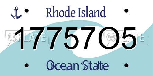 17757O5 Rhode Island License Plate