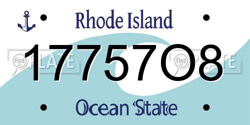 17757O8 Rhode Island License Plate