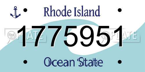 1775951 Rhode Island License Plate