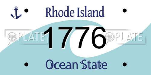 1776 Rhode Island License Plate