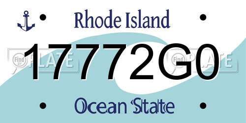 17772G0 Rhode Island License Plate