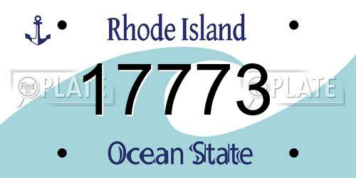 17773 Rhode Island License Plate