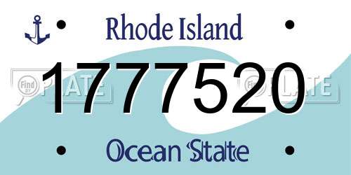 1777520 Rhode Island License Plate