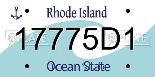 17775D1 Rhode Island License Plate