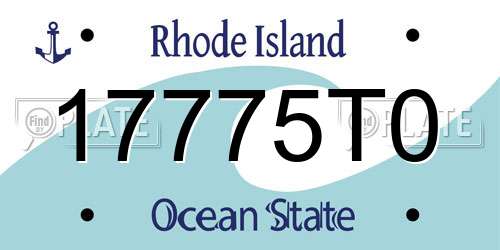 17775T0 Rhode Island License Plate