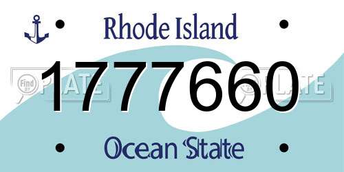1777660 Rhode Island License Plate