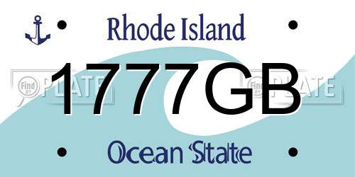 1777GB Rhode Island License Plate