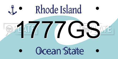 1777GS Rhode Island License Plate