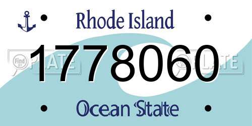 1778060 Rhode Island License Plate