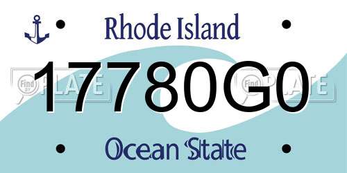 17780G0 Rhode Island License Plate