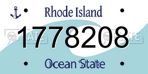 1778208 Rhode Island License Plate