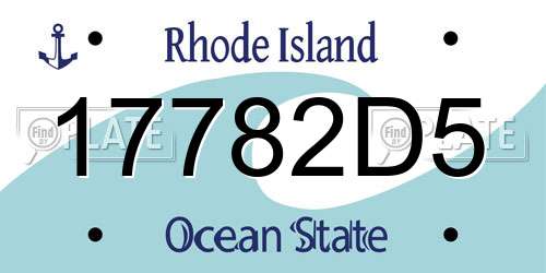 17782D5 Rhode Island License Plate