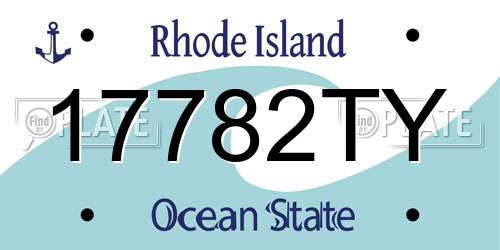 17782TY Rhode Island License Plate