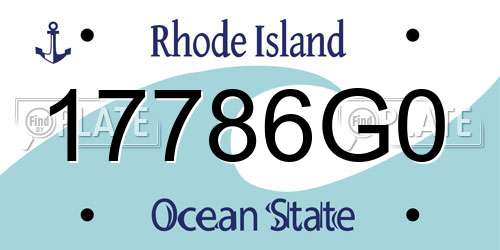 17786G0 Rhode Island License Plate