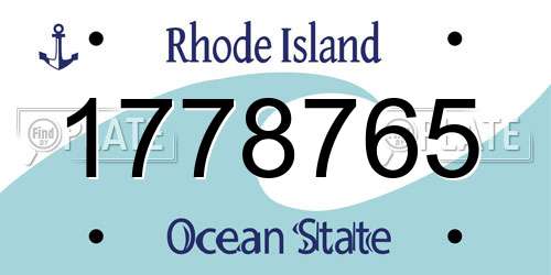 1778765 Rhode Island License Plate