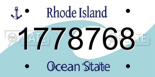 1778768 Rhode Island License Plate