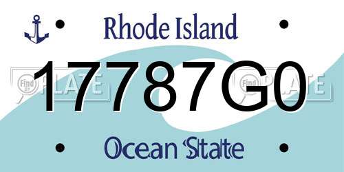 17787G0 Rhode Island License Plate
