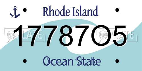 17787O5 Rhode Island License Plate