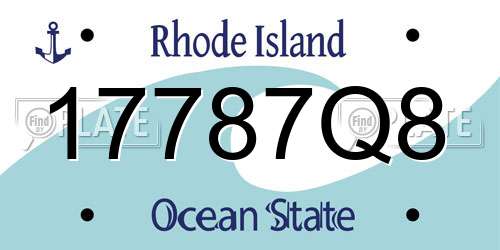 17787Q8 Rhode Island License Plate