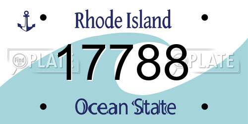 17788 Rhode Island License Plate