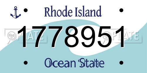1778951 Rhode Island License Plate