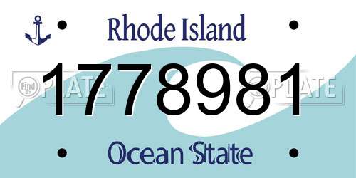 1778981 Rhode Island License Plate