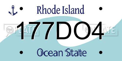 177DO4 Rhode Island License Plate