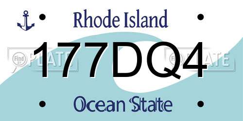 177DQ4 Rhode Island License Plate