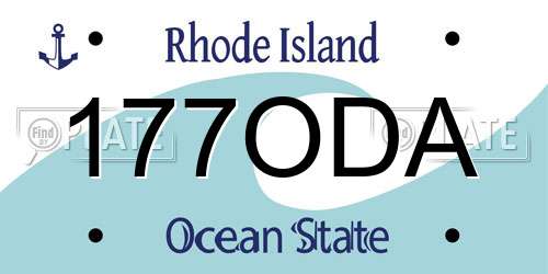 177ODA Rhode Island License Plate