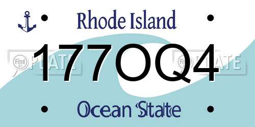 177OQ4 Rhode Island License Plate