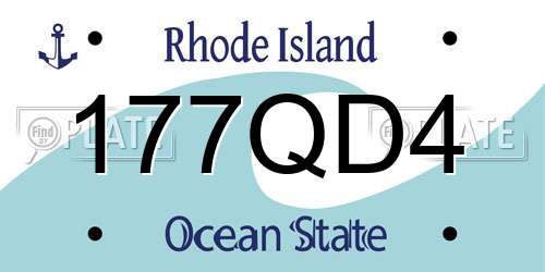 177QD4 Rhode Island License Plate