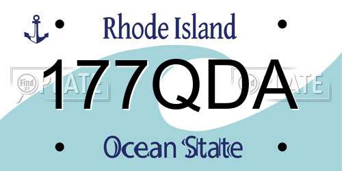 177QDA Rhode Island License Plate