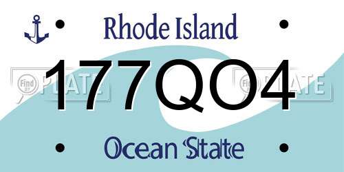 177QO4 Rhode Island License Plate